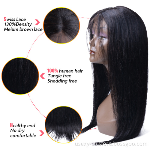 Cheap Price Raw Indian Hair Directly From India Natural Straight 4*4 Lace Closure Wigs Original Human Hair Wig For Black Women